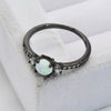 925 Sterling Silver Round Opal Ring