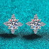 Four Leaf Clover 2 Carat Moissanite Stud Earrings