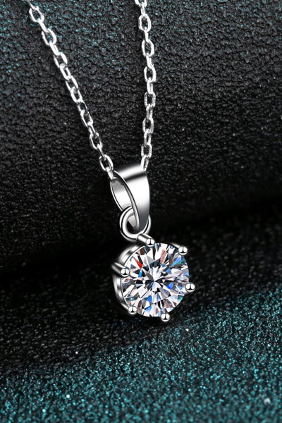 1 Carat Moissanite 925 Sterling Silver Necklace