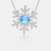 925 Sterling Silver Topaz Snowflake Shape Necklace