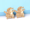 Rhinestone Alloy Santa Earrings