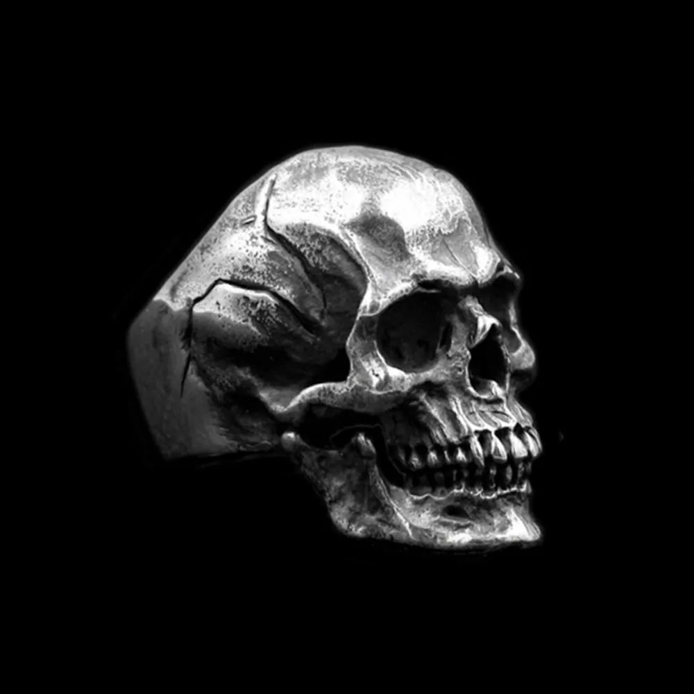 EYHIMD Men's Stainless Steel Skull Ring: Gothic Biker Jewelry