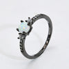 925 Sterling Silver Round Opal Ring