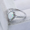 Platinum-Plated Opal and Zircon Ring