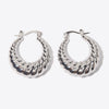 Textured Stainless Steel Hoop Earrings