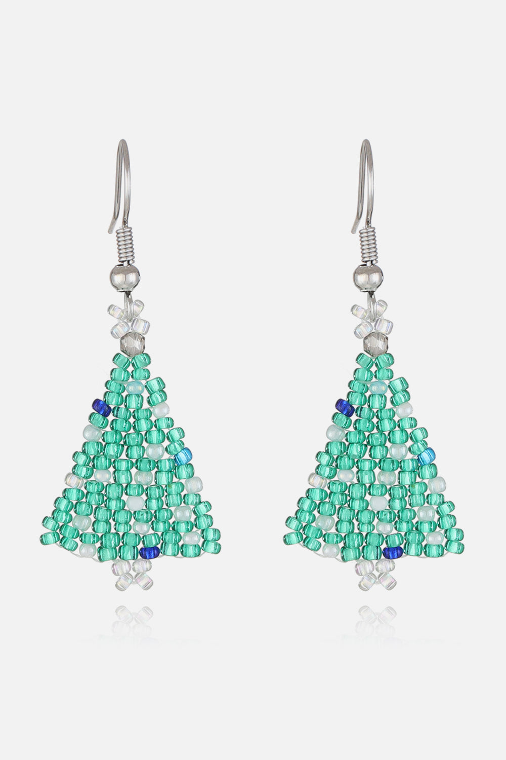 Beaded Christmas Tree Earrings