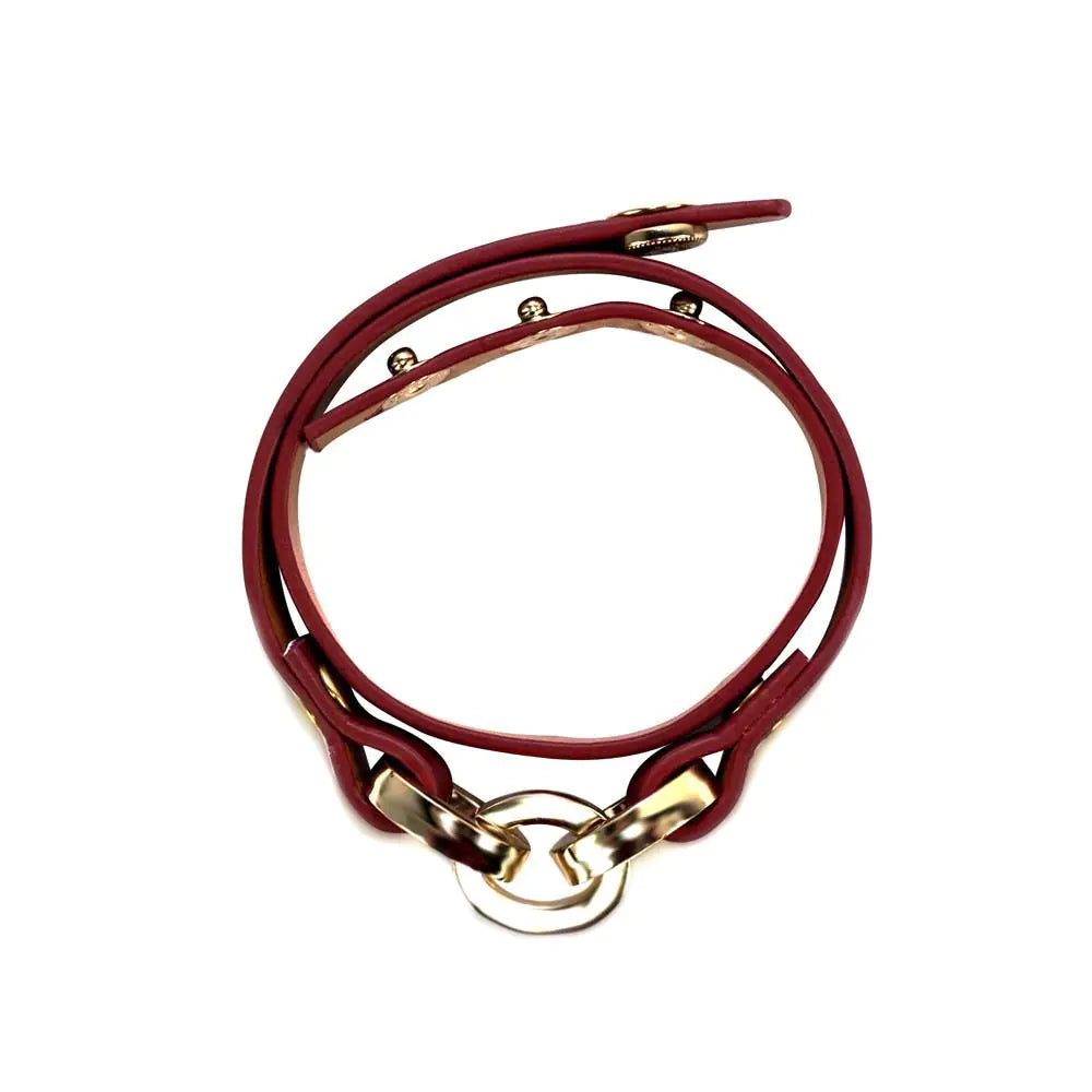 Latch Leather Bracelet - Scarlet Red