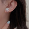 925 Sterling Silver Opal Heart Stud Earrings