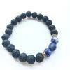 Lava Rock Stone Beads Bracelet Charm