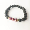 Lava Rock Stone Beads Bracelet Charm