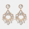 Zinc Alloy Frame Glass Stone Dangle Earrings