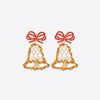 Rhinestone Alloy Christmas Bell Earrings