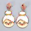 Rhinestone Alloy Mrs. Claus Earrings