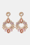 Zinc Alloy Frame Glass Stone Dangle Earrings