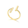 Vnox Minimalist Double T Letter Rings: Gold Tone Stainless Steel Jewelry