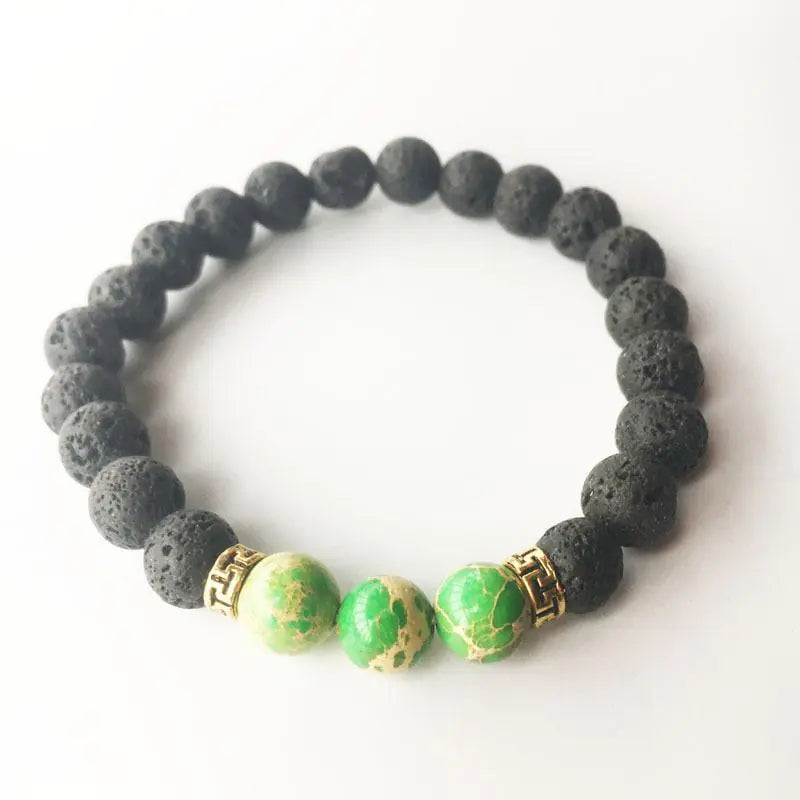 Lava Rock Stone Beads Bracelet Charm